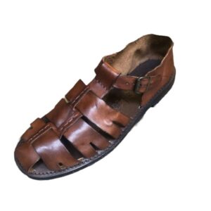 Sandal in leather cage man
