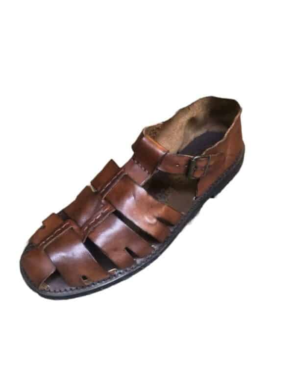 Sandal in leather cage man