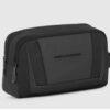 Beautycase da viaggio in pelle e tessuto Piquadro