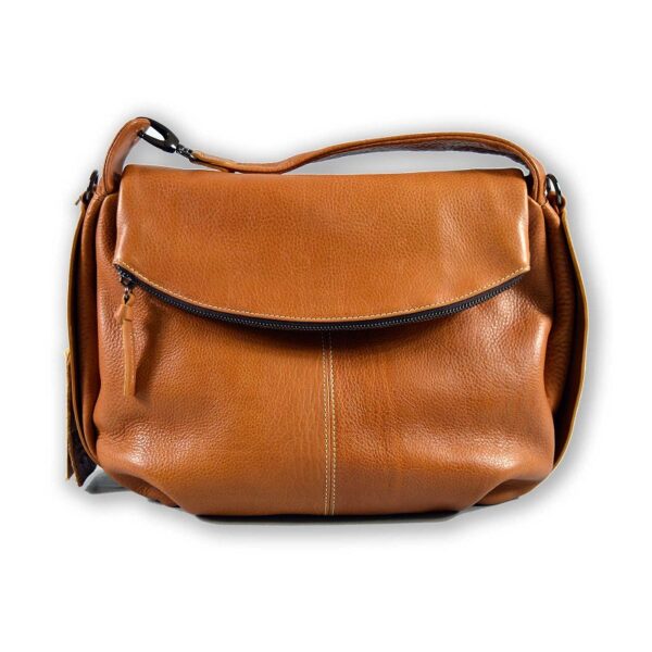 Borsa a spalla in pelle tamponata Bruno Rossi