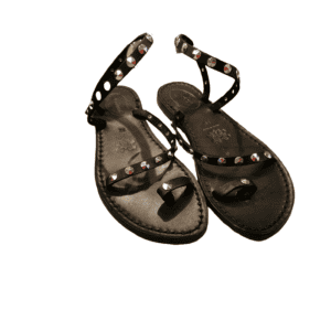Women's leather sandal with studs
