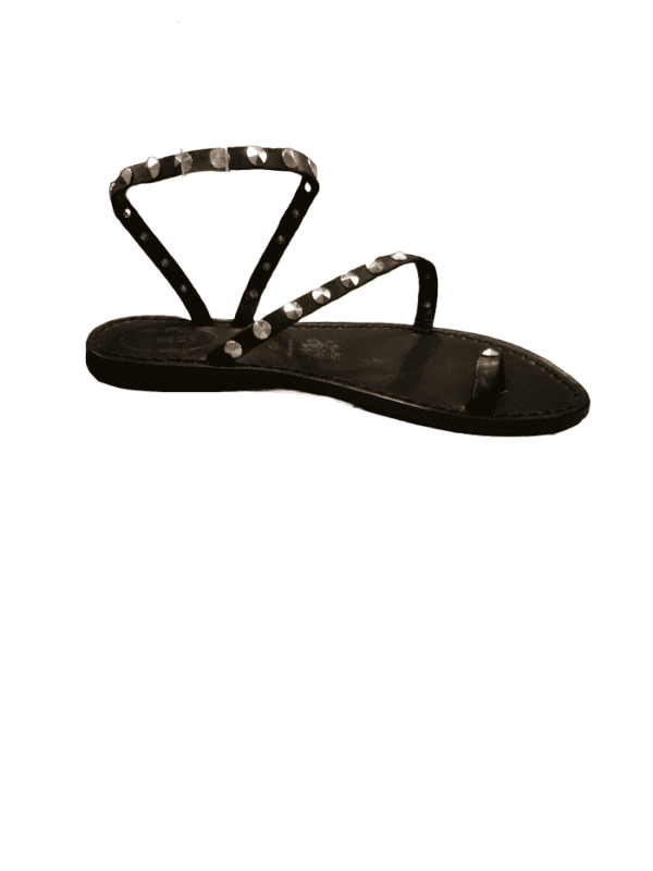 Women's leather sandal with studs - Image 3