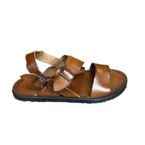 Men's leather sandal with buckles