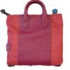 Borsa pelle/tessuto G3 mini Gabs - Amarena