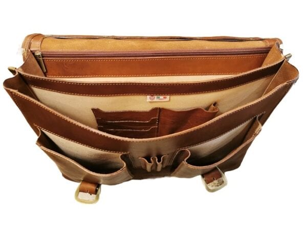 I Medici leather work bag with pockets - Image 4