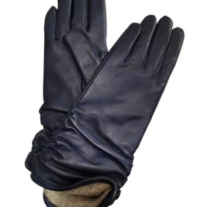 Women's long curled leather glove