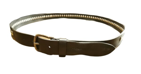 Leather belt multicolored rivets - Image 2