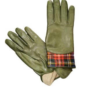 Ladies' nappa and tartan glove