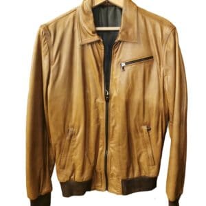Giacca in pelle uomo Red2 Tuscany tamponata a mano