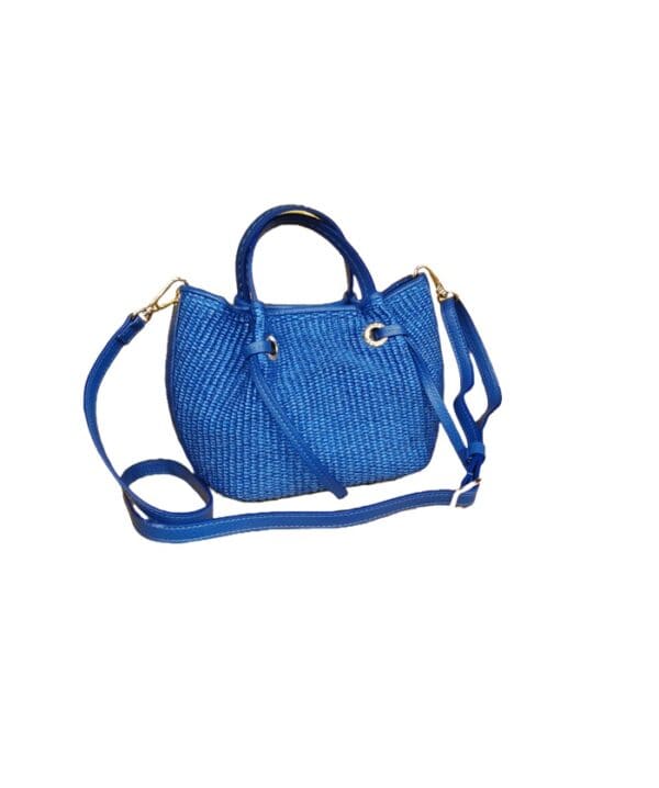 Borsa in pelle e paglia VISONA' - immagine 2