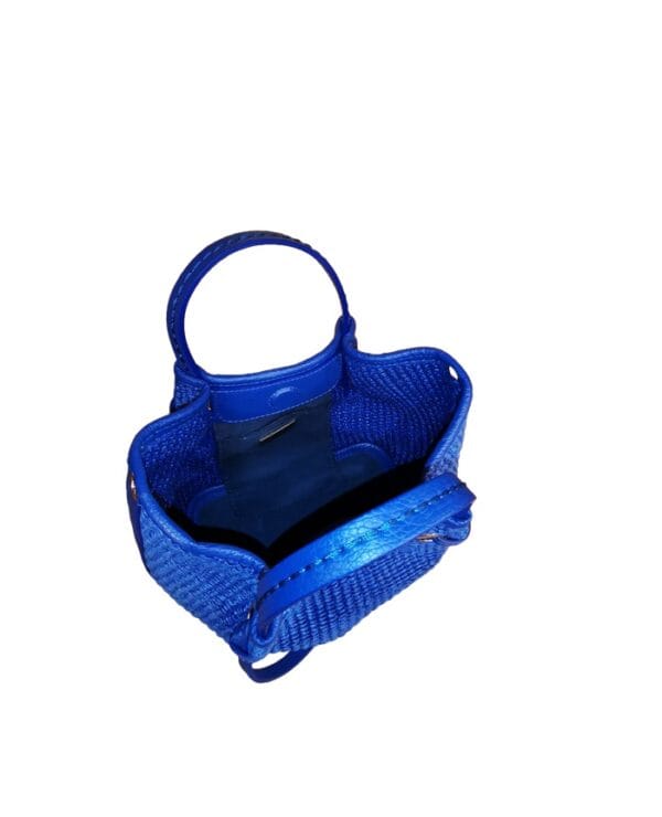 Borsa in pelle e paglia VISONA' - immagine 3