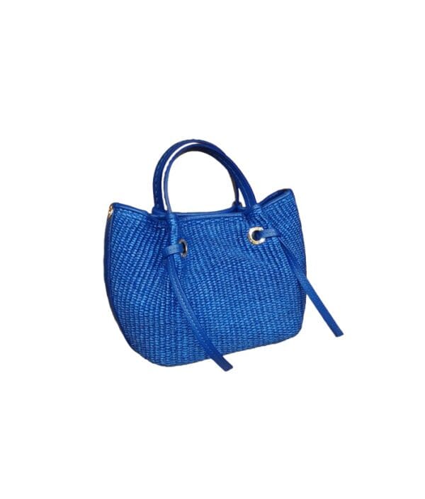 Borsa in pelle e paglia VISONA'
