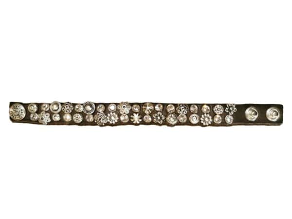Bracelet with flower rivets and rhinestones - Image 2