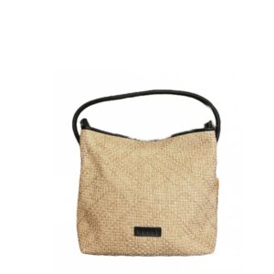Raffia and leather bag