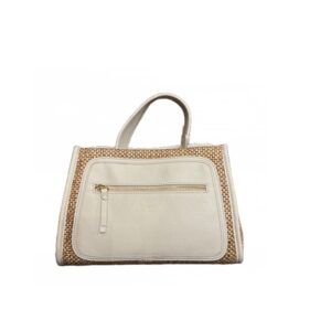 Bruno Rossi leather and straw shoulder bag