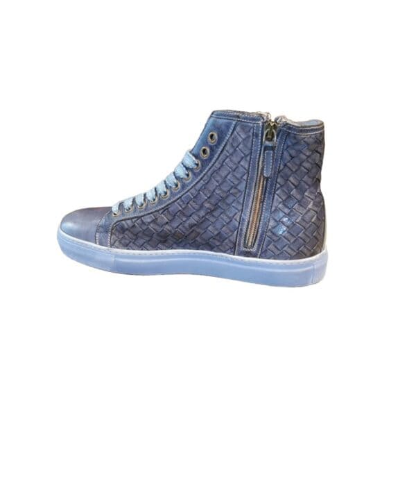 Men's high braided leather sneakers - Image 4