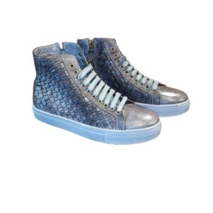 Men's high braided leather sneakers