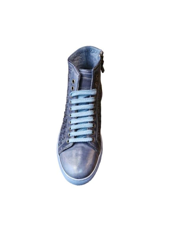 Men's high braided leather sneakers - Image 2