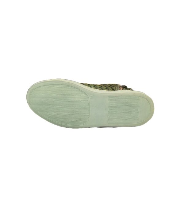 Sneakers alta intrecciata da donna in pelle - immagine 2