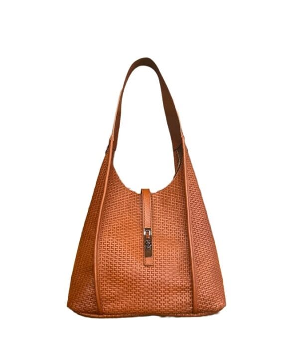 Borsa in pelle Bruno Rossi intreccio stampato