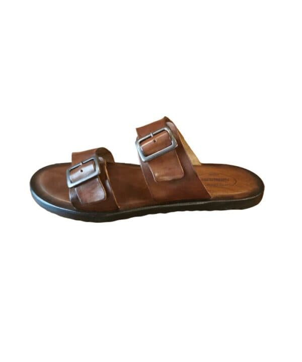 Leather slipper with buckles for men - Image 2