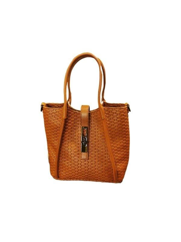 Borsa in pelle Bruno Rossi intreccio stampato