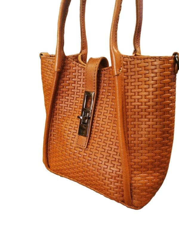Borsa in pelle Bruno Rossi intreccio stampato - immagine 4
