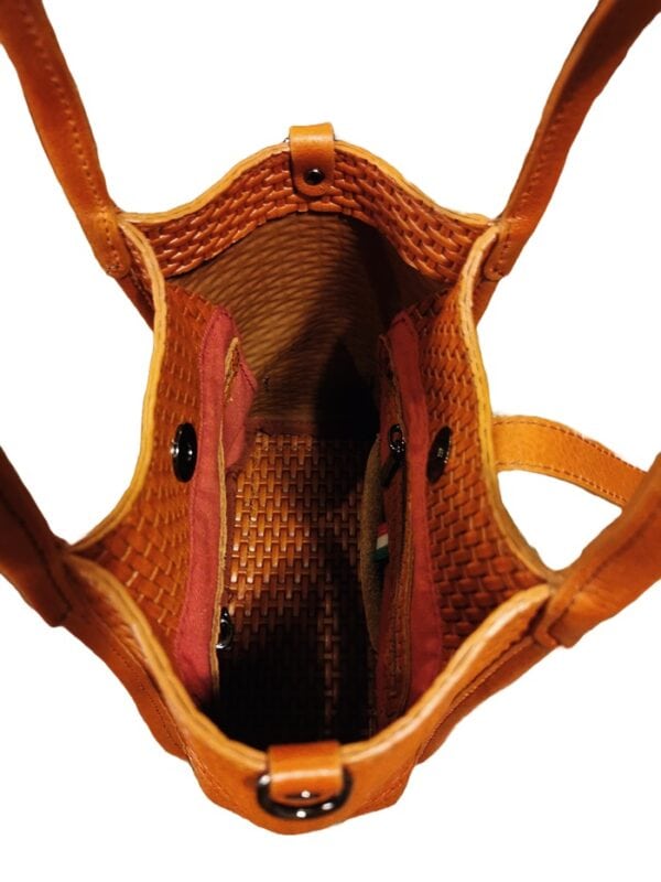 Borsa in pelle Bruno Rossi intreccio stampato - immagine 5