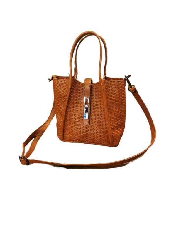 Borsa in pelle Bruno Rossi intreccio stampato - immagine 2