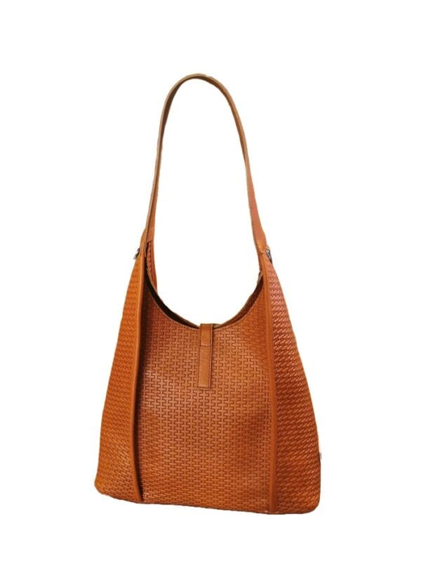 Borsa in pelle Bruno Rossi intreccio stampato - immagine 2