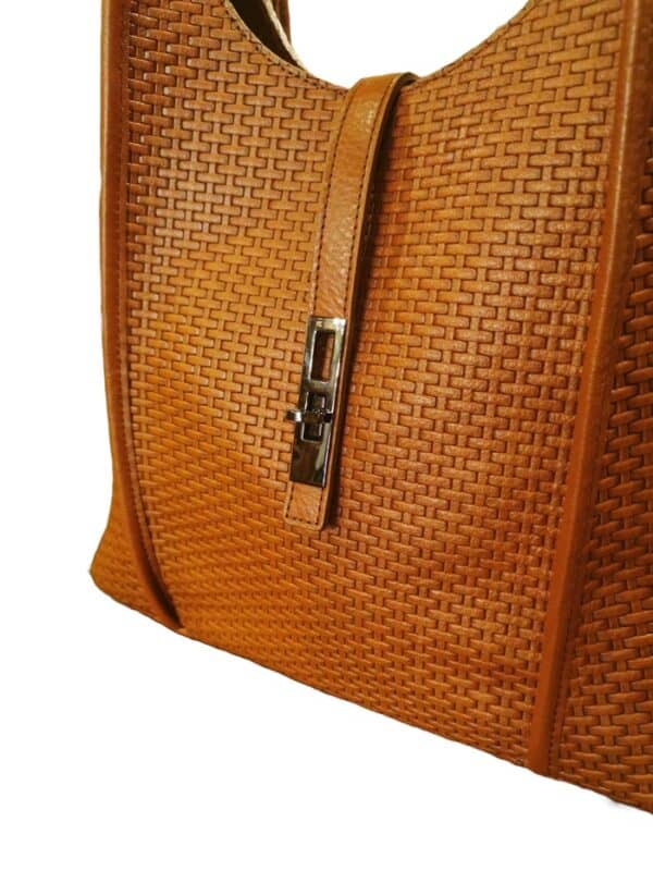Borsa in pelle Bruno Rossi intreccio stampato - immagine 4