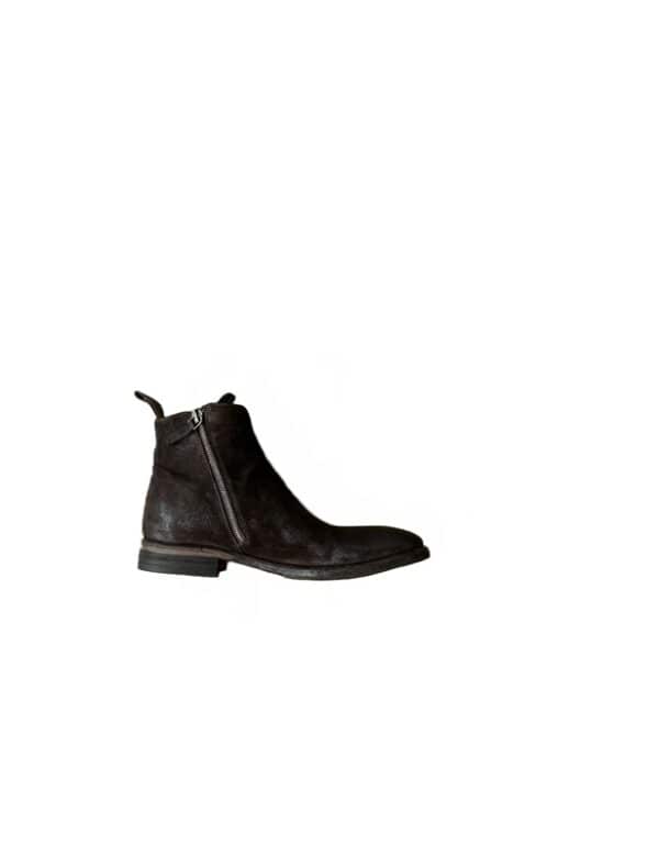 Stivaletto da donna con zip in pelle rovesciato