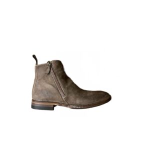 Stivaletto da donna con zip in pelle rovesciato