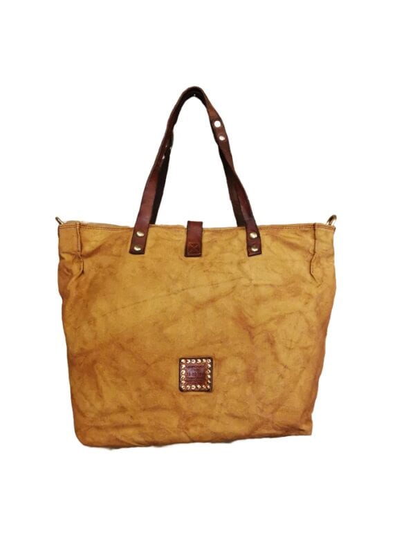 Borsa in pelle e canvas Campomaggi - immagine 2