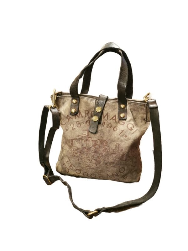 Borsa in pelle e canvas Campomaggi - immagine 2