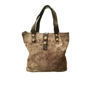 Borsa in pelle e canvas Campomaggi