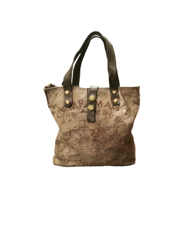 Borsa in pelle e canvas Campomaggi