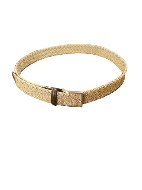 Cintura elasticizzata con rifiniture in pelle - immagine 2