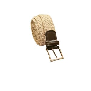 Elasticated belt with leather trim
