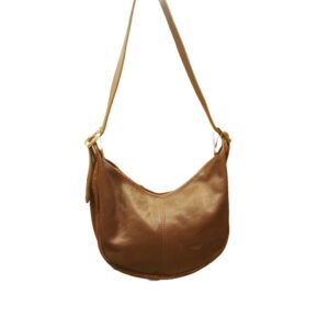 Borsa a mezzaluna in pelle