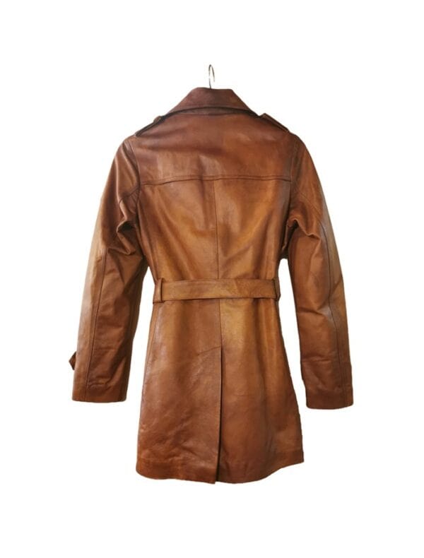 Trench donna in pelle Tuscany tamponato a mano - immagine 2