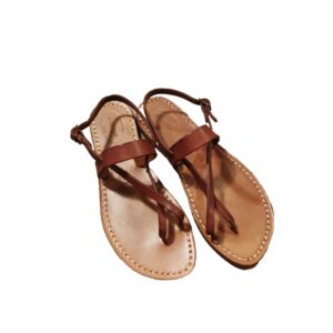Sandalo infradito in cuoio donna