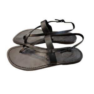 Sandalo infradito in cuoio donna